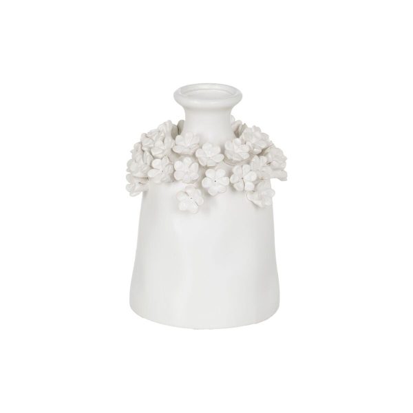 Vase White Ceramic 17 x 17 x 23 cm Hot on Sale