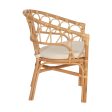 Dining Chair White Natural Rattan 58 x 59 x 78 cm For Discount