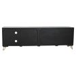 TV furniture Home ESPRIT Black Metal Mango wood 160 x 40 x 50 cm For Cheap