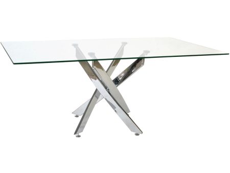 Dining Table DKD Home Decor Transparent Metal Crystal 150 x 90 x 75 cm Discount