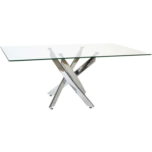 Dining Table DKD Home Decor Transparent Metal Crystal 150 x 90 x 75 cm Discount