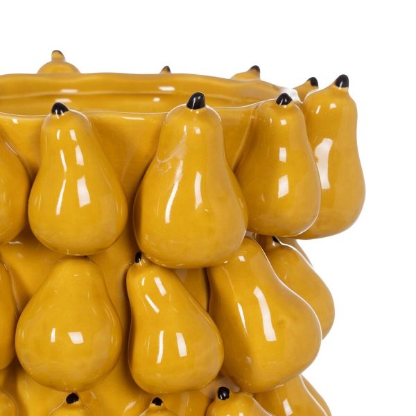 Vase Yellow Ceramic 23,5 x 23,5 x 40 cm Supply