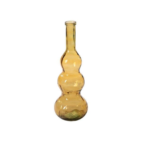 Vase Yellow recycled glass 26,5 x 26,5 x 75 cm Fashion