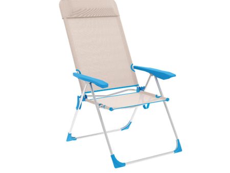 Folding Chair Marbueno Blue Beige 69 x 109 x 58 cm Online now