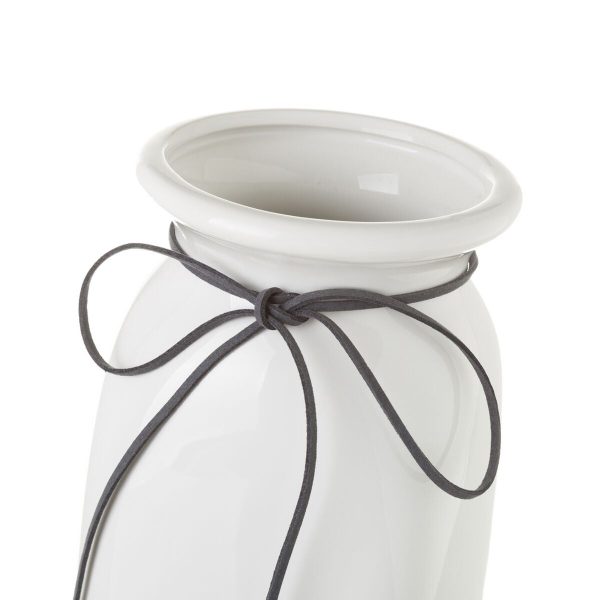 Vase White Grey Ceramic 11 x 11 x 30,5 cm Cheap