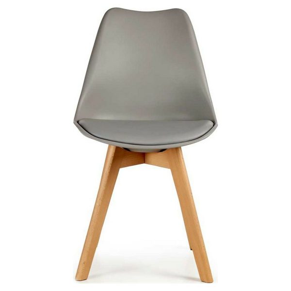 Dining Chair Grey Light brown Wood Plastic (48 x 43 x 82 cm) For Cheap