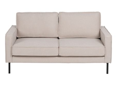 Sofa 163 x 87 x 90 cm Synthetic Fabric Beige Metal Online Hot Sale