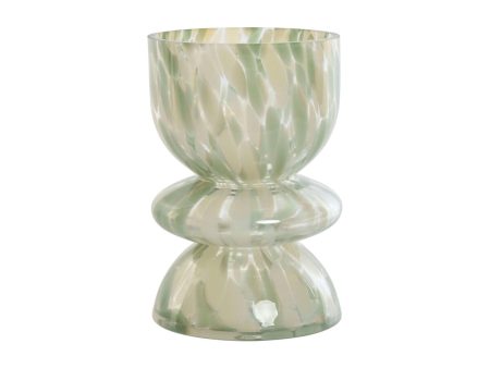 Vase Home ESPRIT Green Cream Crystal Modern 16 x 16 x 24 cm Online now