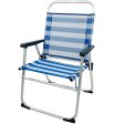 Beach Chair Aktive Blue White 48 x 88 x 50 cm Aluminium Foldable (4 Units) For Discount