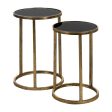 Set of 2 tables Black Golden 38 x 38 x 55,5 cm Sale