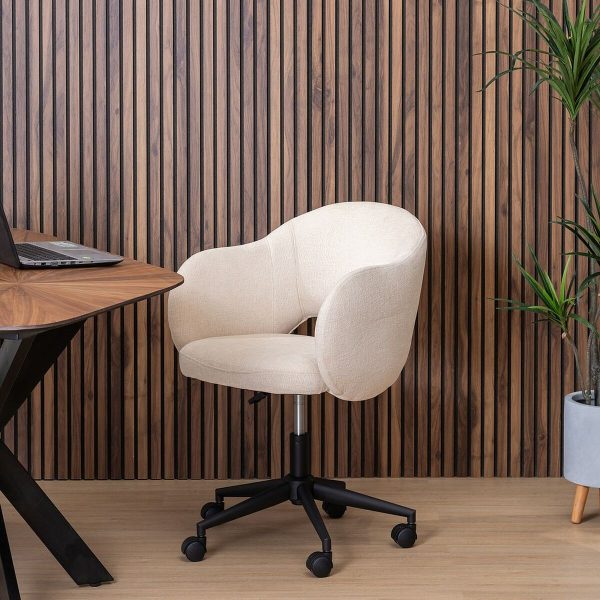 Office Chair Black Cream 56 x 56 x 85 cm Online