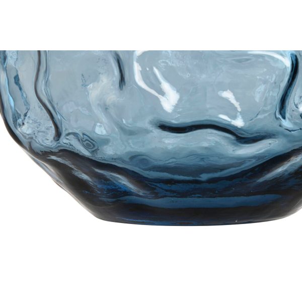 Vase Home ESPRIT Blue Crystal Modern 21,5 x 21,5 x 19 cm Discount