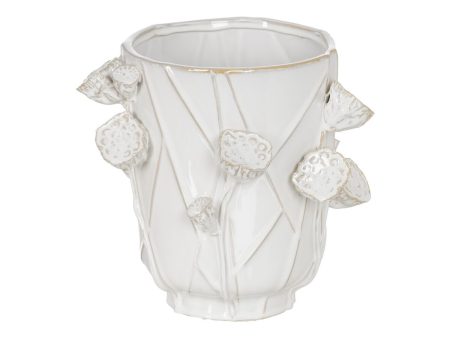 Vase White Ceramic 31 x 30,5 x 28,5 cm Discount