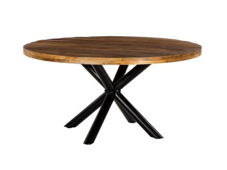 Dining Table DKD Home Decor 150 x 150 x 76 cm Metal Mango wood Fashion