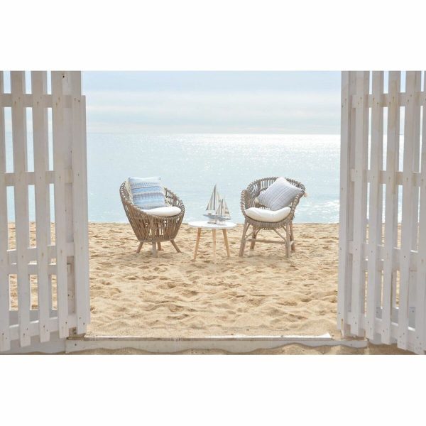 Garden chair DKD Home Decor White Multicolour Natural Metal 63 x 70 x 85 cm Fashion