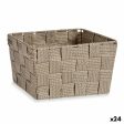 Basket Braiding Brown Cloth (15 x 11 x 20 cm) (24 Units) Hot on Sale