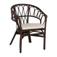 Dining Chair White Brown Rattan 58 x 59 x 78 cm Hot on Sale