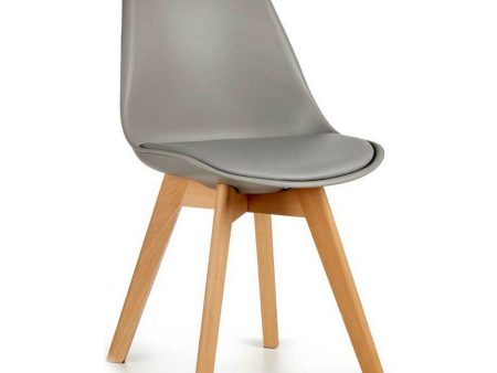 Dining Chair Grey Light brown Wood Plastic (48 x 43 x 82 cm) For Cheap