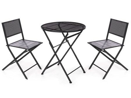 Table set with 2 chairs Black Hot on Sale