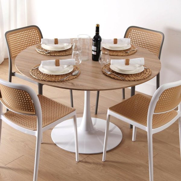 Dining Table Versa Lia Metal MDF Wood 120 x 73 x 120 cm For Sale