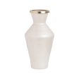 Vase White Golden Aluminium Crystal 25 x 25 x 48 cm Cheap