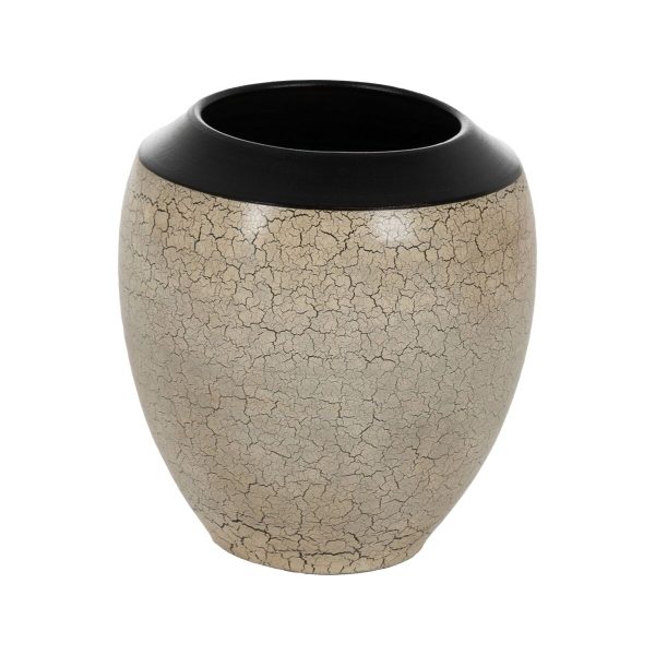 Vase Black Cream Ceramic 35 x 35 x 34 cm Online