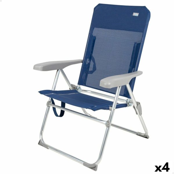 Beach Chair Aktive Navy Blue 47 x 94 x 60 cm (4 Units) For Sale