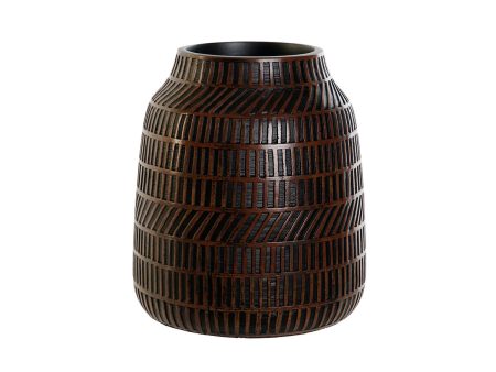 Vase Home ESPRIT Brown Black Resin Colonial 19 x 19 x 21 cm Online now