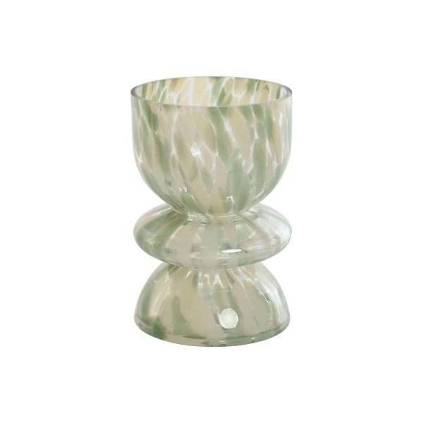 Vase Home ESPRIT Green Cream Crystal Modern 16 x 16 x 24 cm Online now