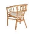 Dining Chair White Natural Rattan 58 x 59 x 78 cm For Discount