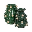 Vase White Green Ceramic 24,7 x 24,7 x 34 cm For Cheap