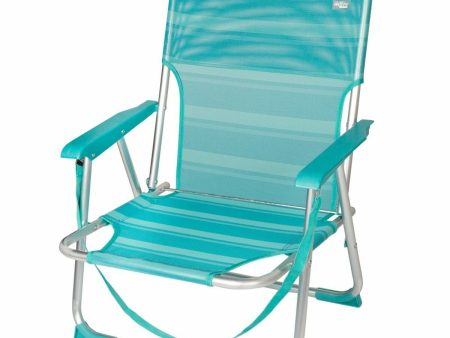 Beach Chair Aktive Turquoise 44 x 72 x 35 cm Aluminium Foldable (4 Units) For Sale