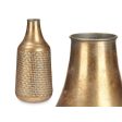 Vase Golden Metal 21 x 44 x 21 cm (4 Units) With relief For Discount