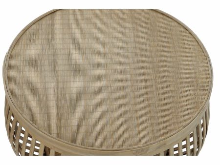 Set of 2 tables DKD Home Decor Brown Natural 51 x 51 x 33 cm 51 x 51 x 34 cm For Sale