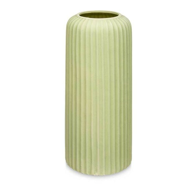 Vase Green Dolomite 16 x 40 x 16 cm (4 Units) Stripes Online Sale