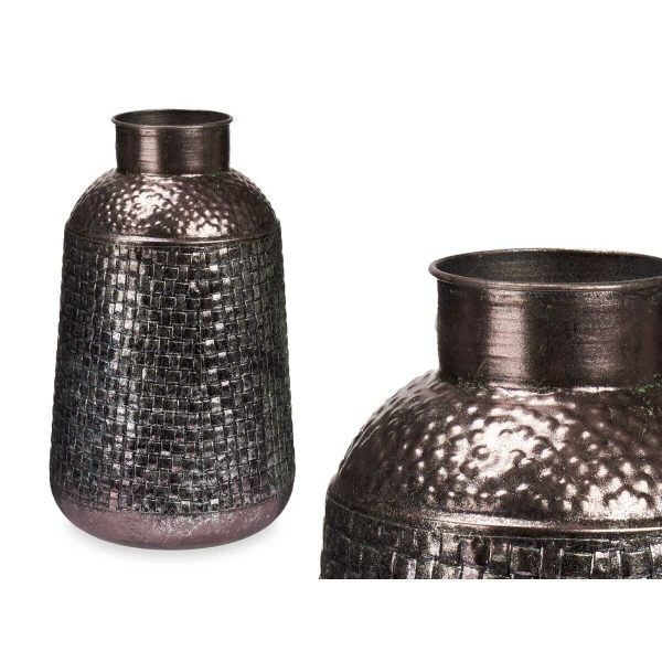 Vase Silver Metal 22,5 x 39,5 x 22,5 cm (4 Units) With relief Discount