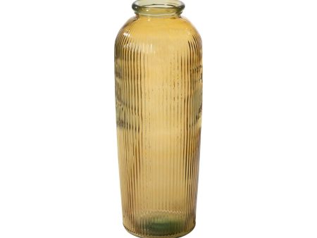 Vase Yellow recycled glass 27 x 27 x 72 cm For Cheap