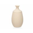 Vase Beige Ceramic 21 x 39 x 21 cm (2 Units) Stripes For Sale