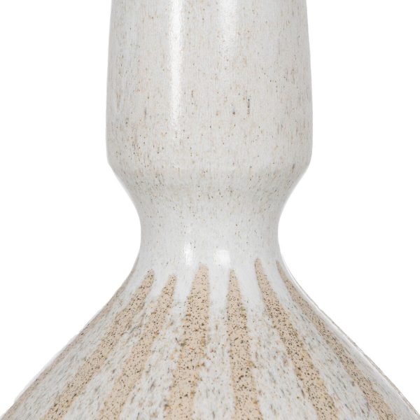 Vase White Beige Ceramic 21,8 x 21,8 x 40 cm Discount