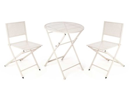 Table set with 2 chairs White For Discount