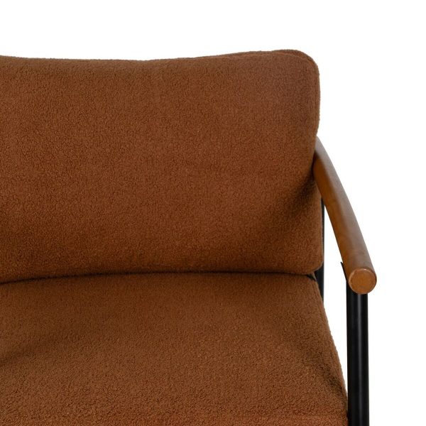 Armchair Brown Black Rubber wood Fabric 70 x 76 x 81 cm Supply