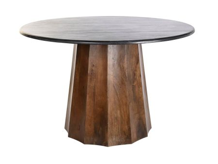 Dining Table DKD Home Decor Black Brown Marble Mango wood 120 x 120 x 76 cm on Sale