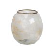 Vase White Champagne Aluminium Crystal 20 x 20 x 21 cm Supply