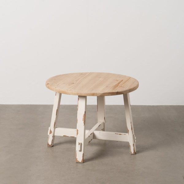 Centre Table White Natural 60 x 60 x 45 cm Online now