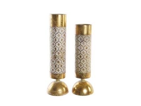 Candleholder DKD Home Decor Golden Metal (11 x 11 x 41 cm) (2 unidades) Fashion