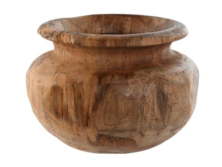 Vase Home ESPRIT Natural Dark brown Teak 30 x 30 x 20 cm Sale