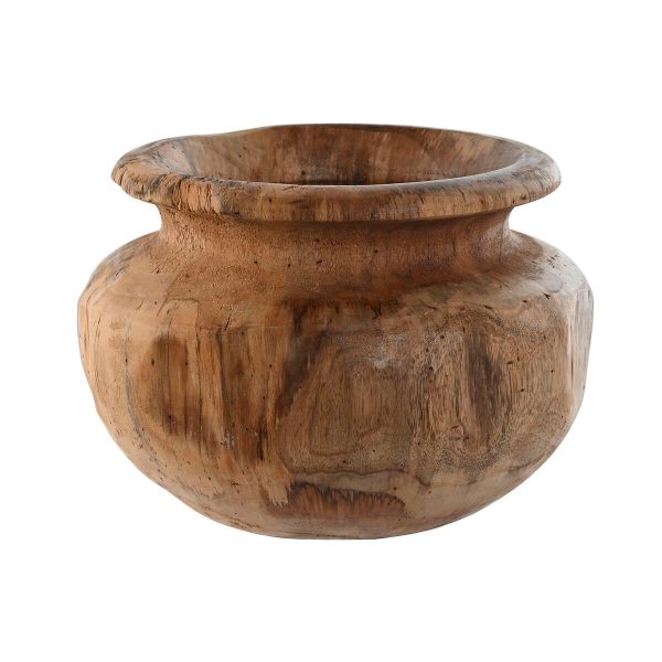 Vase Home ESPRIT Natural Dark brown Teak 30 x 30 x 20 cm Sale