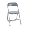 Folding Chair Grey PVC Metal Fashion