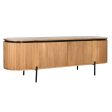 TV furniture Home ESPRIT Black Natural Metal Paolownia wood 180 x 40 x 55 cm Supply