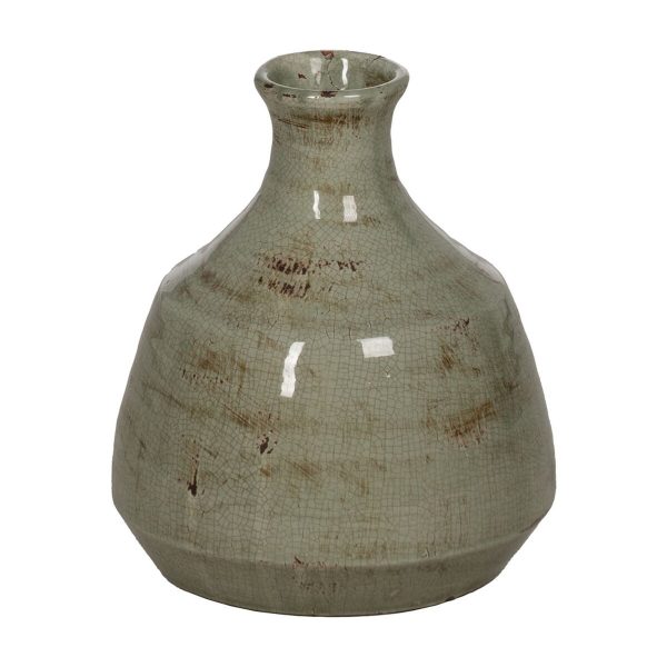 Vase Green Ceramic 24 x 24 x 30 cm For Sale